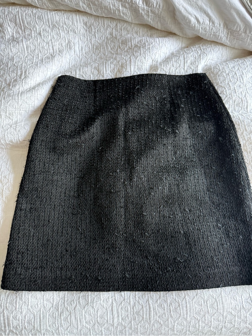 St. John Black Textured Mini Skirt